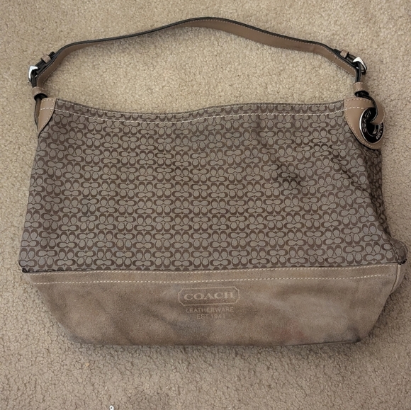 Coach Signature Logo Brown Satchel Handbag - Picture 1 of 11